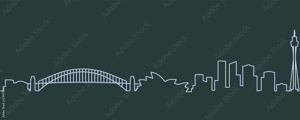 Obraz premium Sydney Single Line Skyline