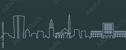 Foto Tirana Single Line Skyline