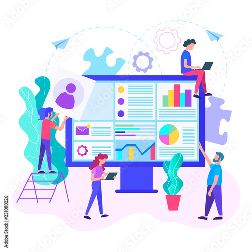 Web development, web analytics, web design concept.