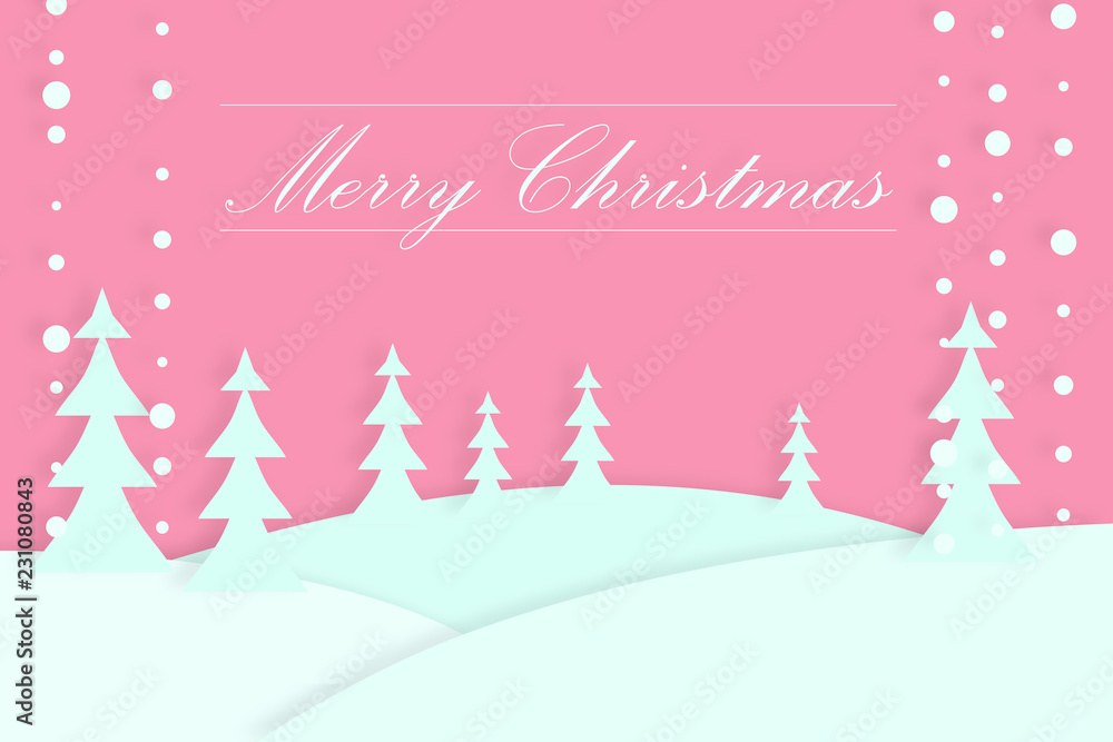 Fototapeta premium Merry Christmas card with snowflakes.