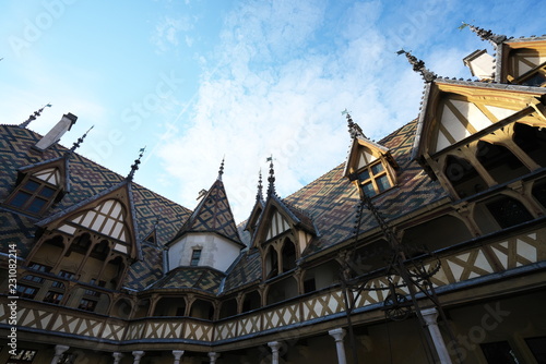 Beaune,France-October 15, 2018:  Hospices de Beaune or Hotel-Dieu in Beaune, France