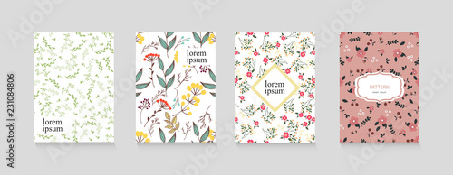 Floral  cover for your design. Banner with a simple natural pattern. Flyers.  Spring pattern. Pattern for textiles or for cover. Wallpaper.