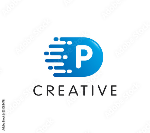 Dots Letter P Logo