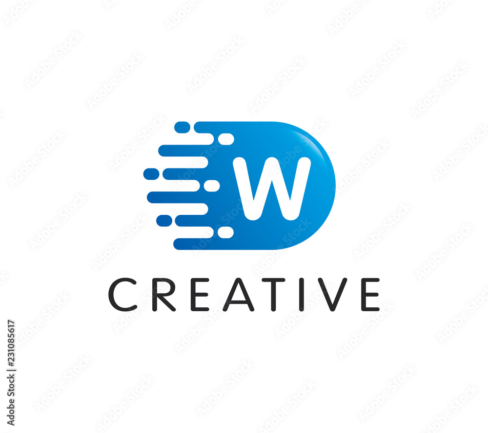 Dots Letter W Logo Dots Letter W Logo