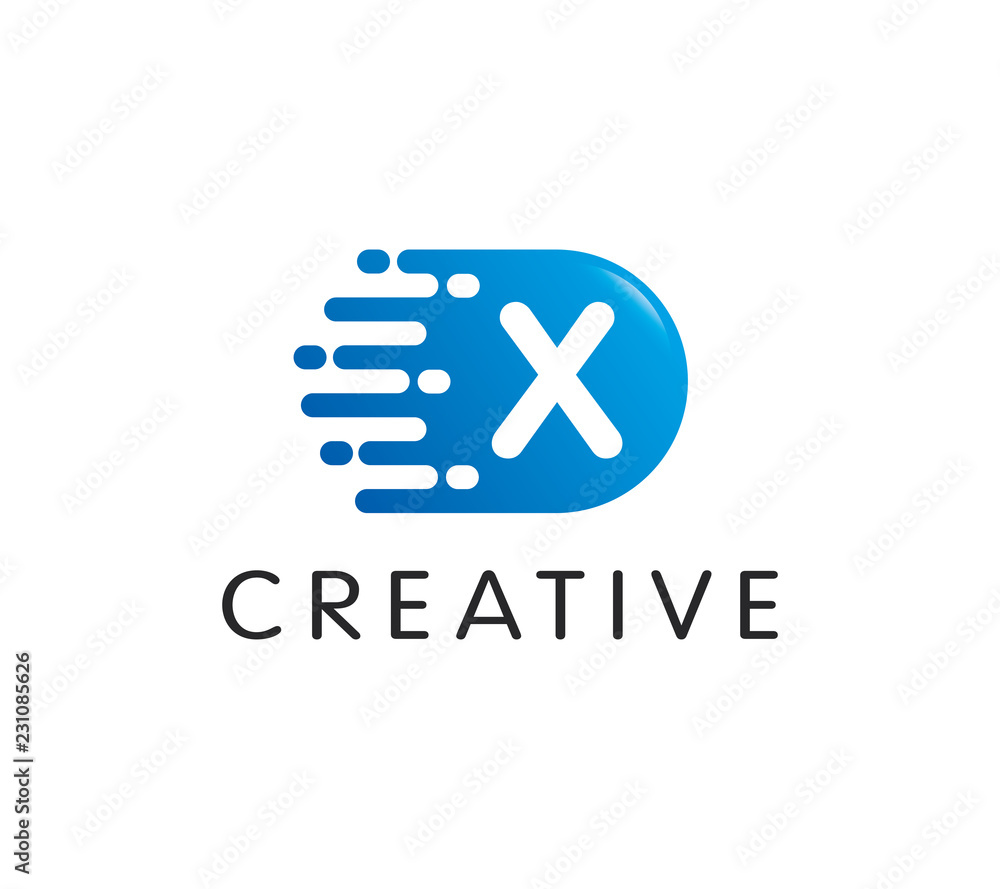 Obraz premium Dots Letter X Logo