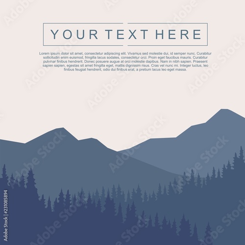 Mountains Landscape Vector with Grey Tone 