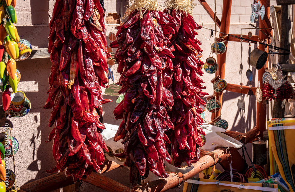 Naklejka premium Peppers in Santa Fe New Mexico