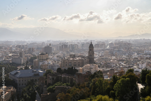 Aerial view of Malaga from a hill