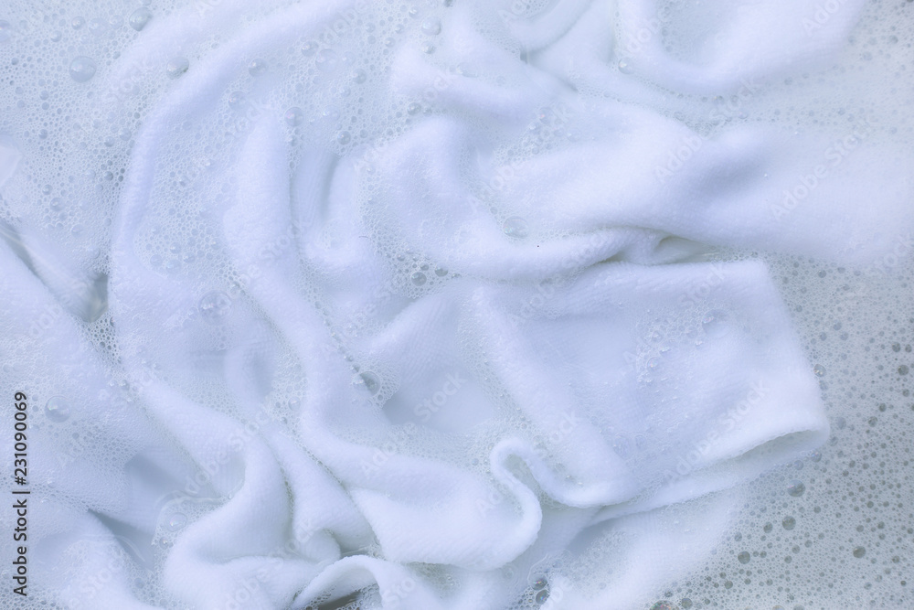 Soak a cloth before washing, white cloth Soak a cloth before washing, white cloth