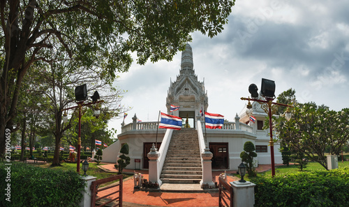 Phra Nakhon Si Ayutthaya Provincial City Pillar Shrine is a small and mostly overseen temple at one of the main intersections of the historic district of Ayutthaya, Thailand. photo