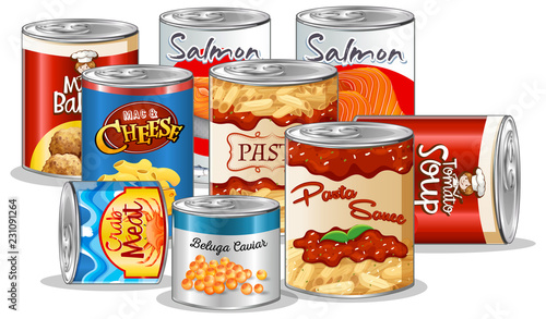 Set of canned food