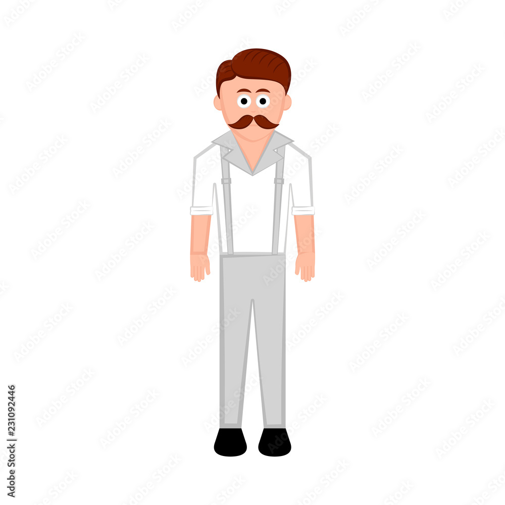 Isolated hipster cartoon character. Vector illustration design