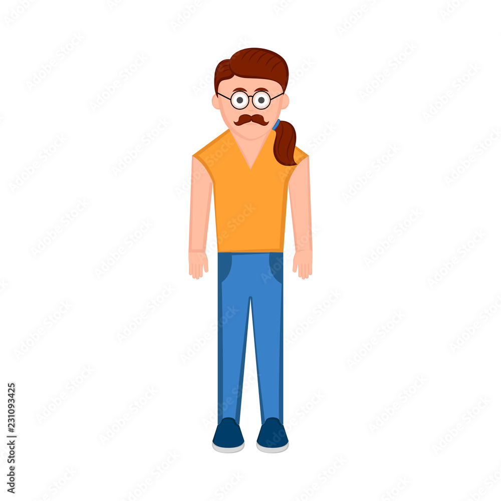 Isolated hipster cartoon character. Vector illustration design