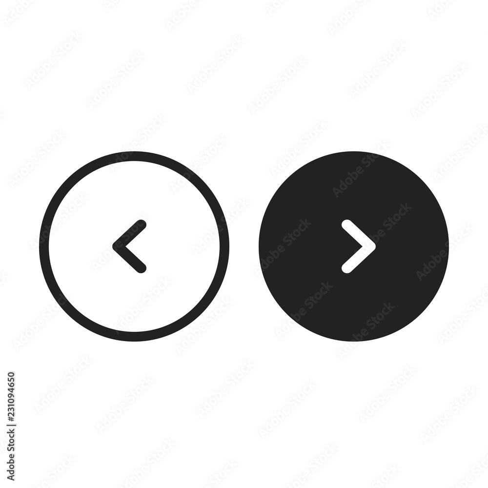 Circle Slider Buttons Arrows Vector Stock Vector Adobe Stock