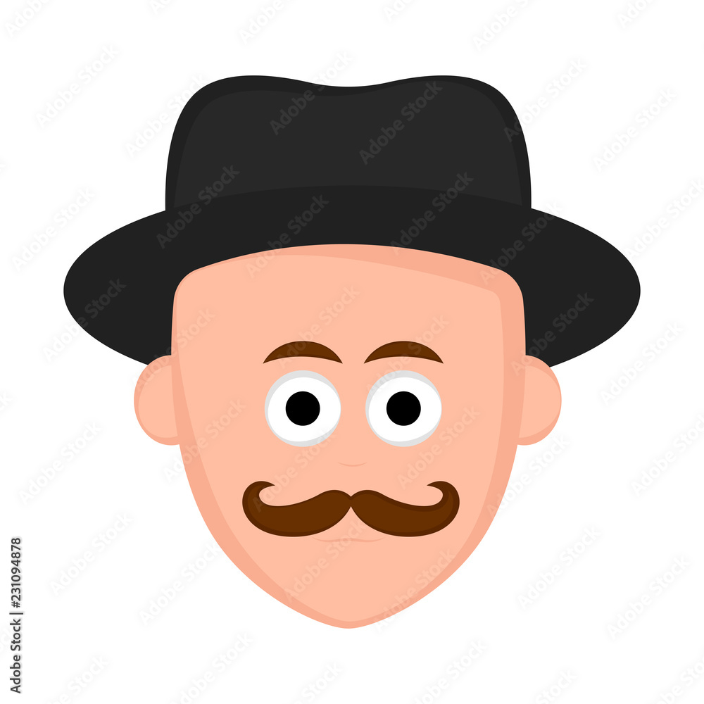 Isolated hipster avatar with a hat. Vector illustration design