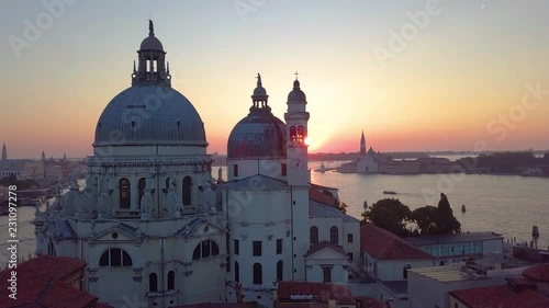 Venice , Italy, aerial view of Santa Maria della Salute