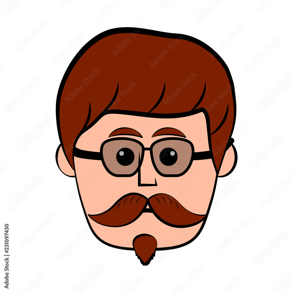 Isolated hipster avatar with glasses. Vector illustration design
