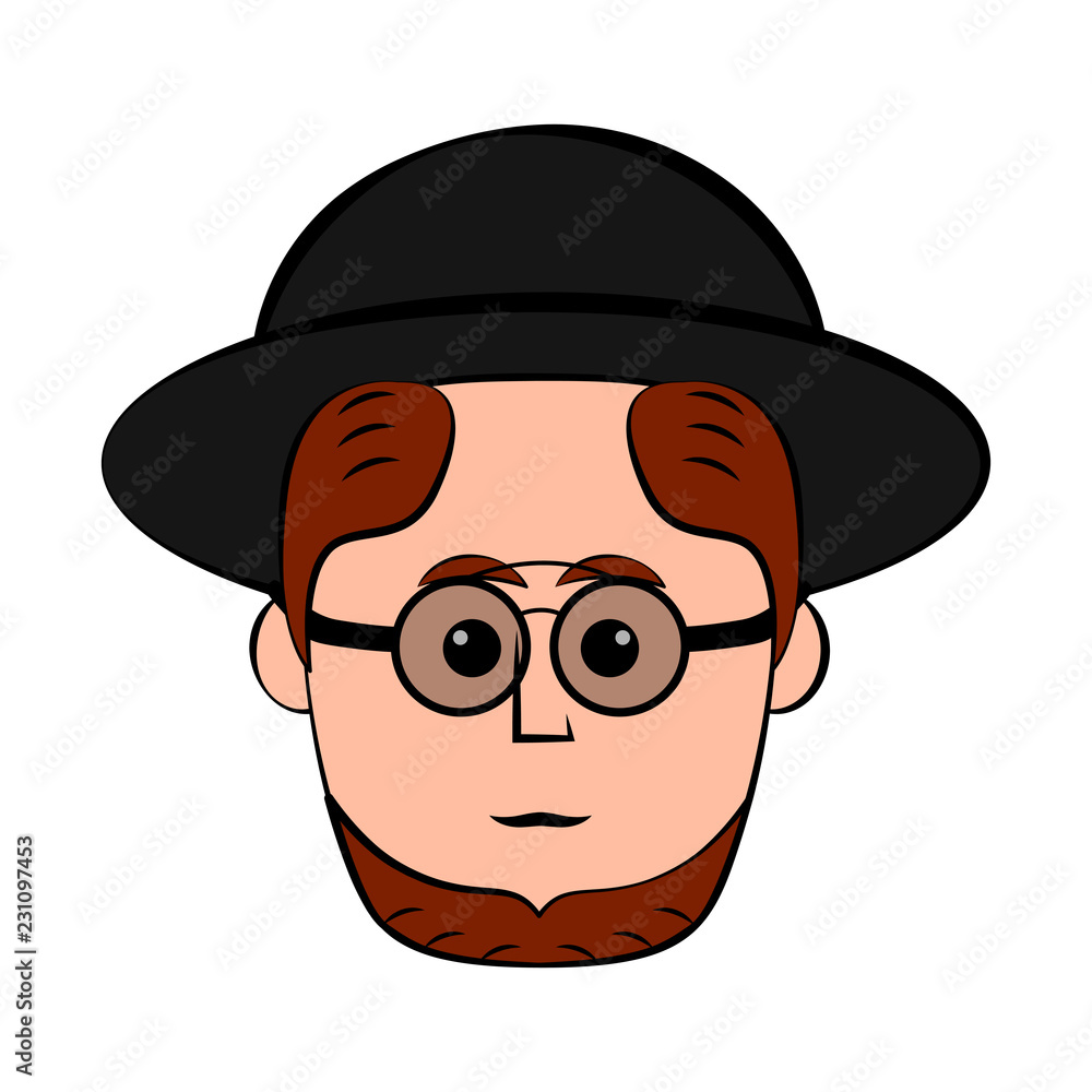 Isolated hipster avatar with glasses. Vector illustration design Isolated hipster avatar with glasses. Vector illustration design