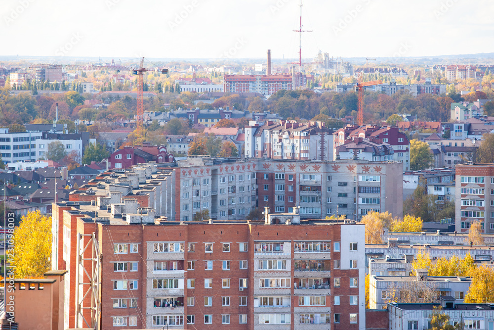 dense urban development with apartment buildings