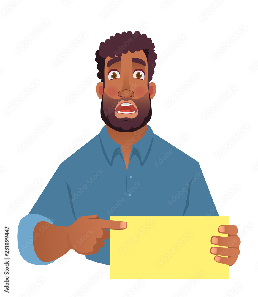 African man holding blank card African man holding blank card