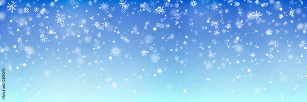 Christmas falling snow vector isolated on blue background. Snowflake transparent decoration effect. Christmas falling snow vector isolated on blue background. Snowflake transparent decoration effect.