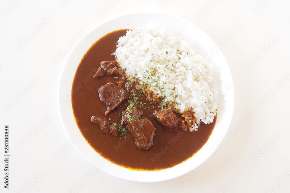 ビーフカレーライス beef curry - obrazy, fototapety, plakaty 