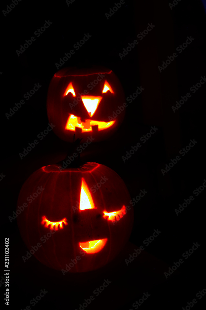 Pair of Jack and jill pumpkins Pair of Jack and jill pumpkins