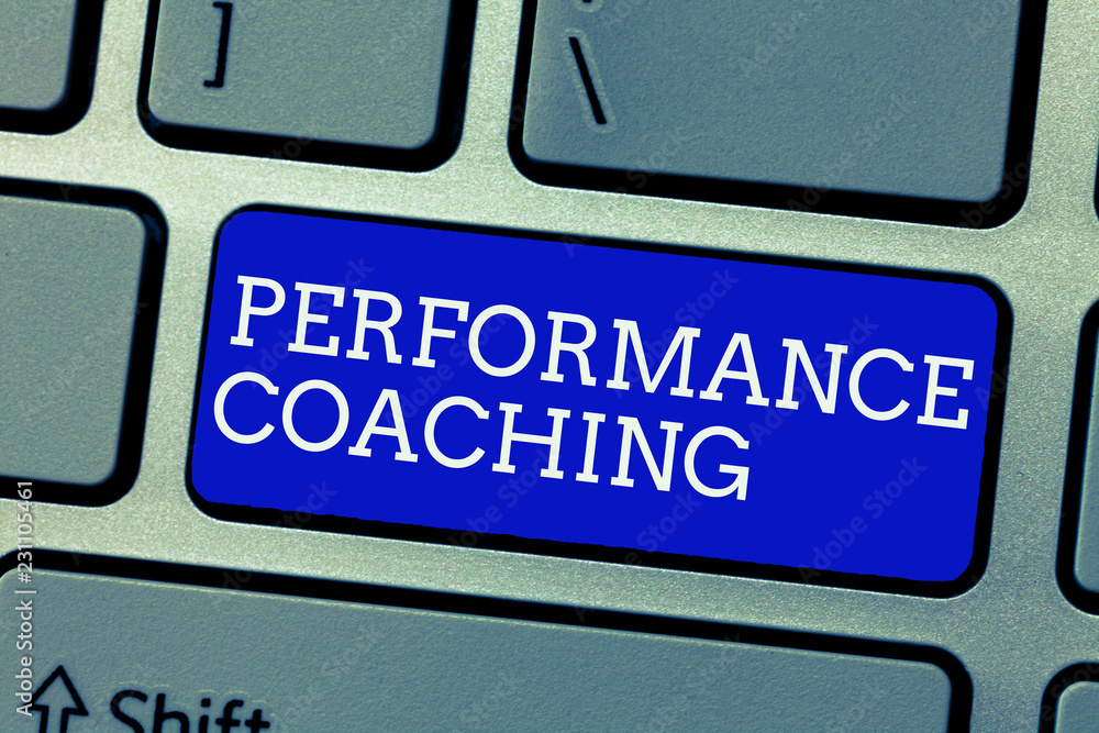 Conceptual hand writing showing Performance Coaching. Business photo showcasing Facilitate the Development Point out the Good and Bad. Conceptual hand writing showing Performance Coaching. Business photo showcasing Facilitate the Development Point out the Good and Bad.