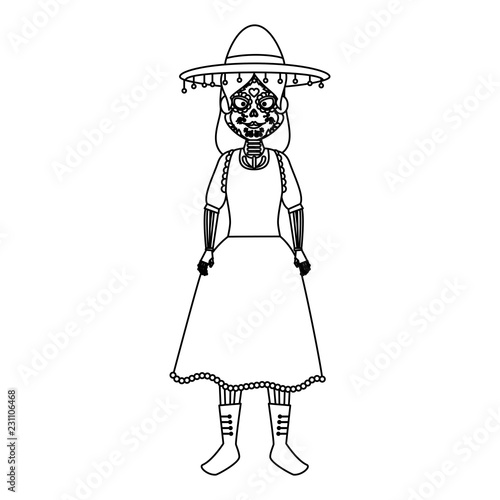 mexica woman with catrina costume