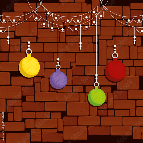 merry christmas balls hanging decorative