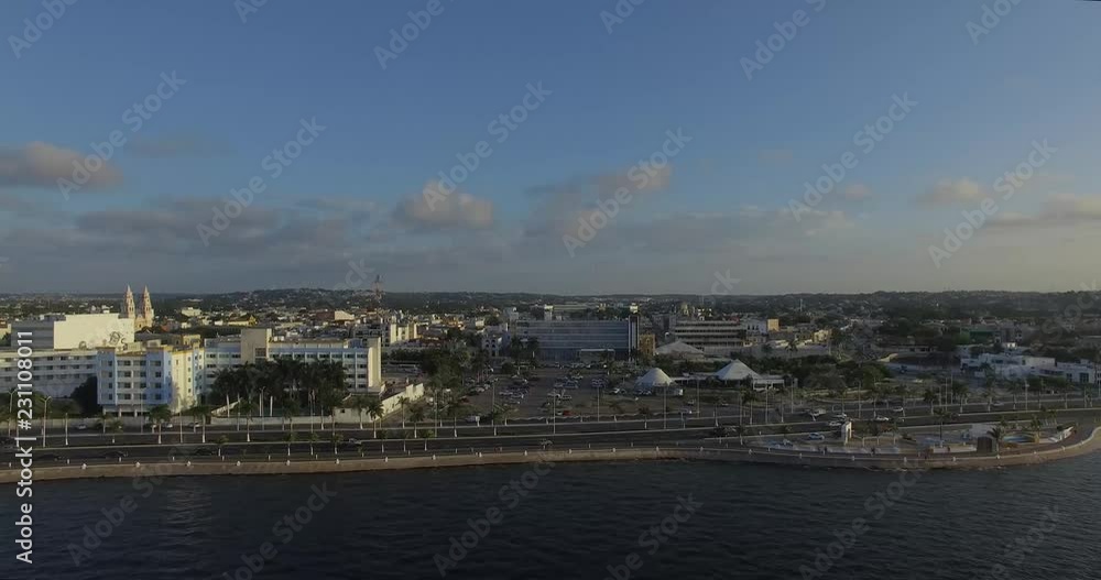 campeche ciudad panoramica mexico toma de drone campeche ciudad panoramica mexico toma de drone