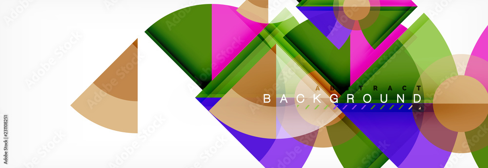 Triangles and circle geometric background Triangles and circle geometric background