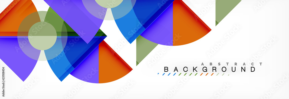 Triangles and circle geometric background Triangles and circle geometric background
