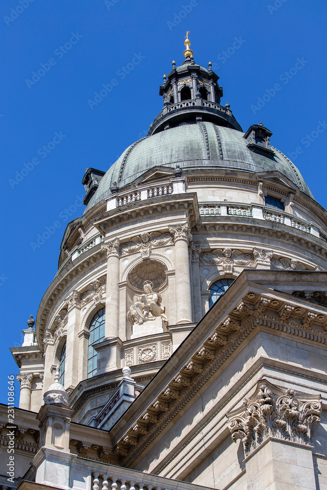 Dome of Saint Stephen's Basilica in Budapest, Hungary