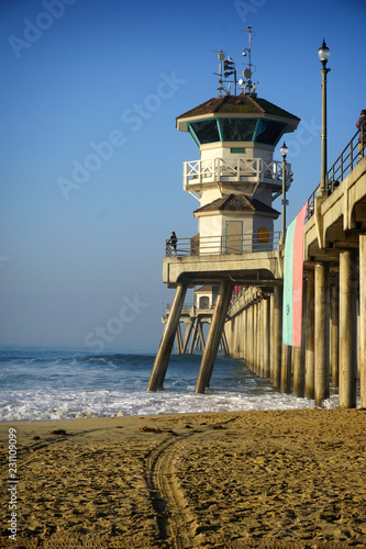 ocean pier with lifeguard tower