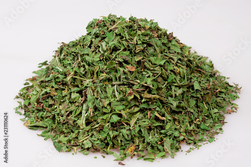 a bunch of dried mint