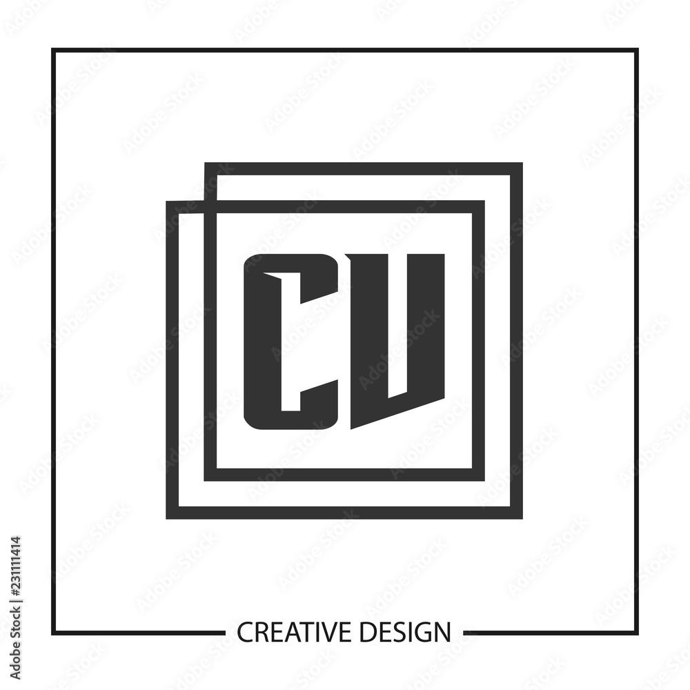 Initial Letter CV Logo Template Design Vector Illustration