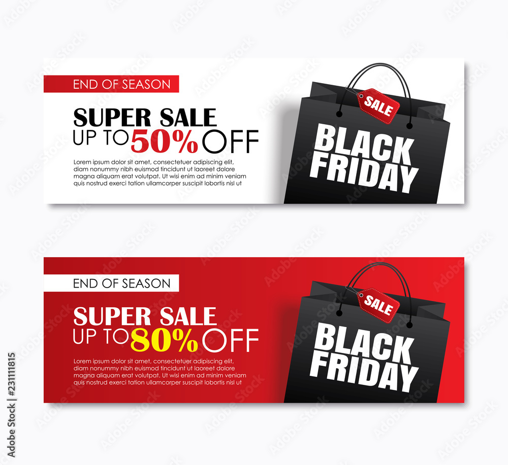 Black friday sale promotion design template.
