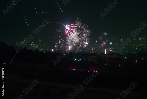 New Year's Eve Fireworks over Vienna, Austria