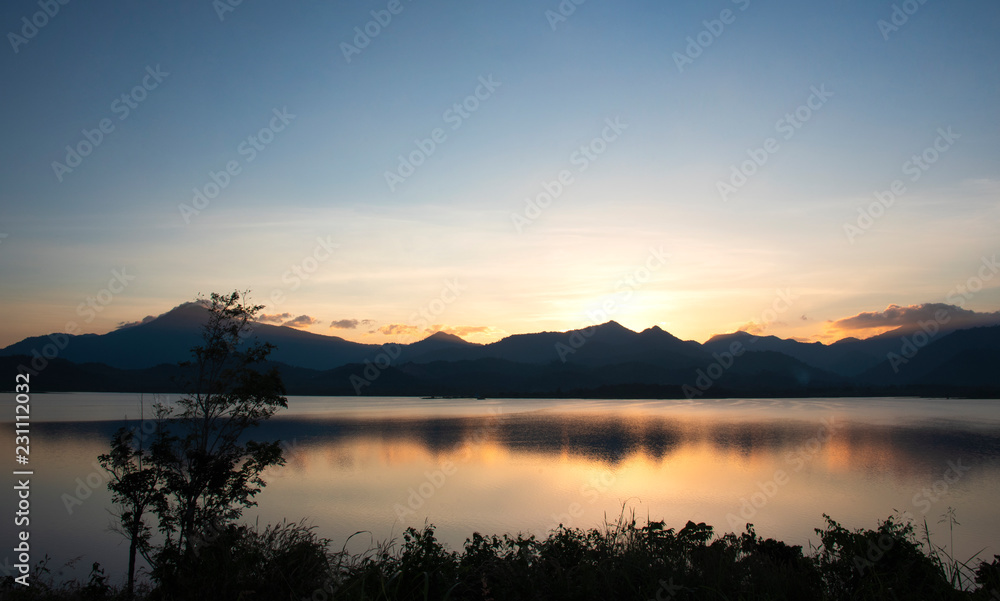 Fototapeta premium Klong Pha Bhudha reservoir from Chanthaburi Thailand