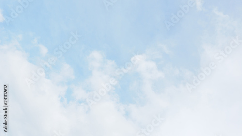 Background white stratocumulus cloud curve has space on the soft blue sky