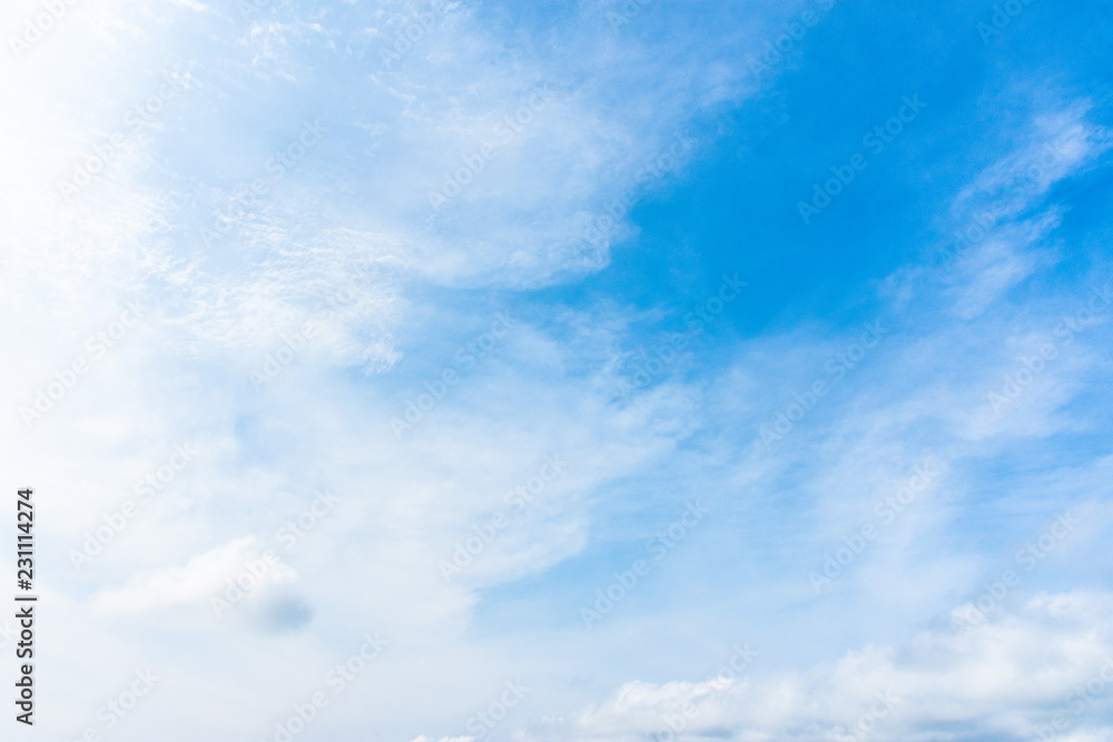 Blue sky and White cloud. clear blue sky with plain white cloud