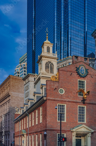 Old state house in downtown Boston, USA