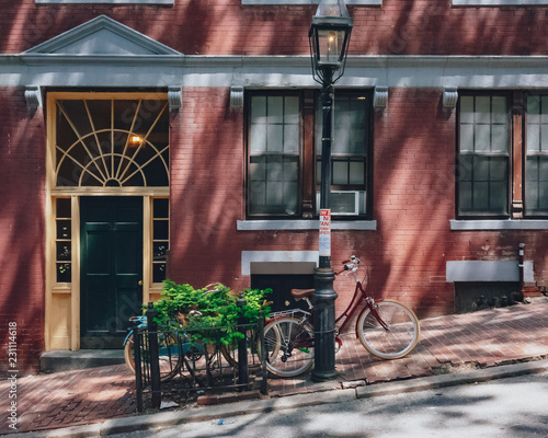Принти на полотні Streets and Houses in Beacon Hill, Boston, USA