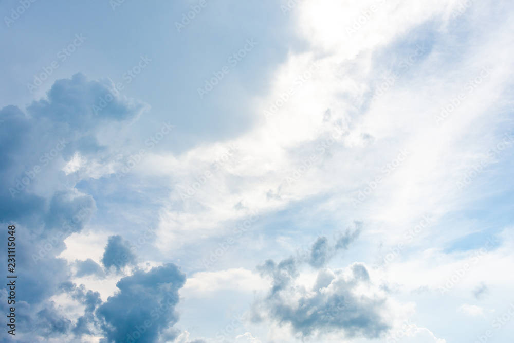Blue sky and White cloud. clear blue sky with plain white cloud Blue sky and White cloud. clear blue sky with plain white cloud