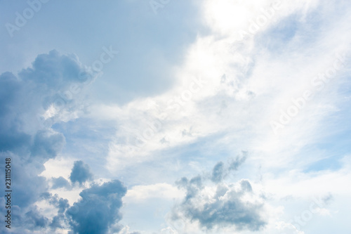 Blue sky and White cloud. clear blue sky with plain white cloud