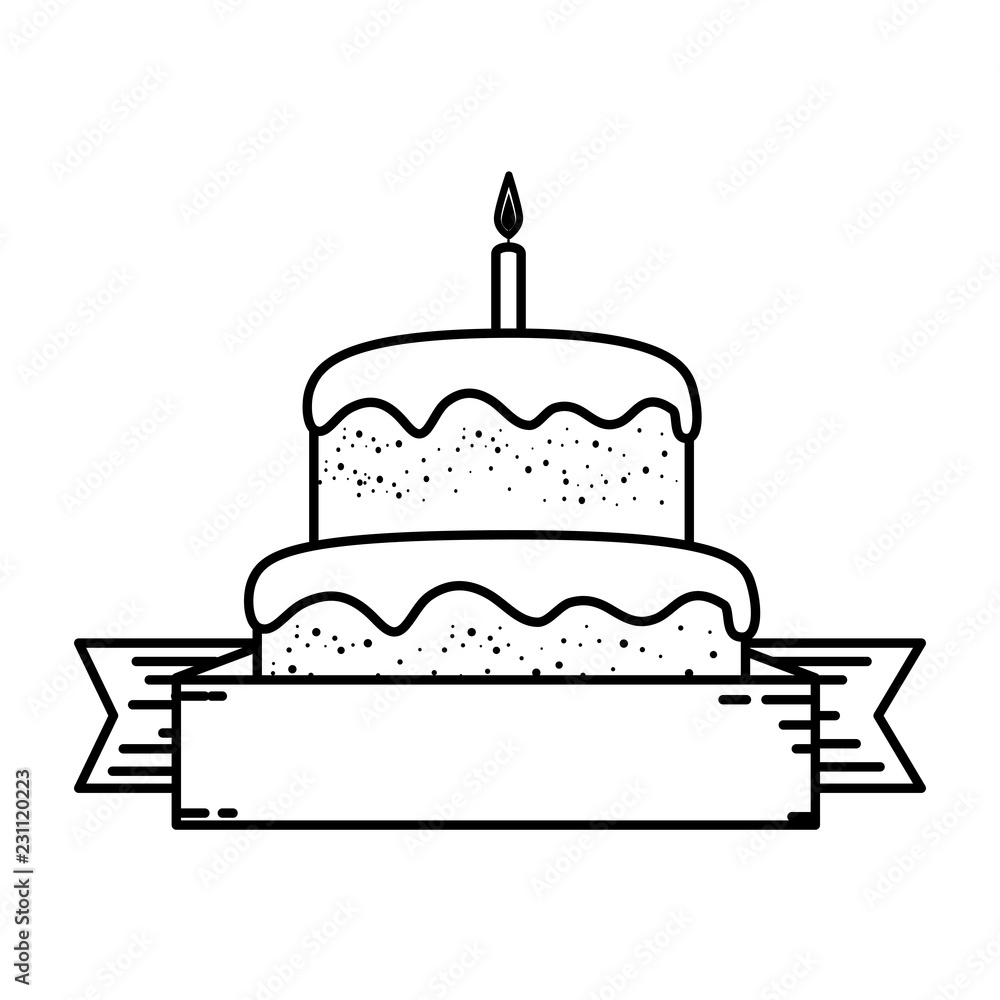 delicious cake with ribbon frame delicious cake with ribbon frame