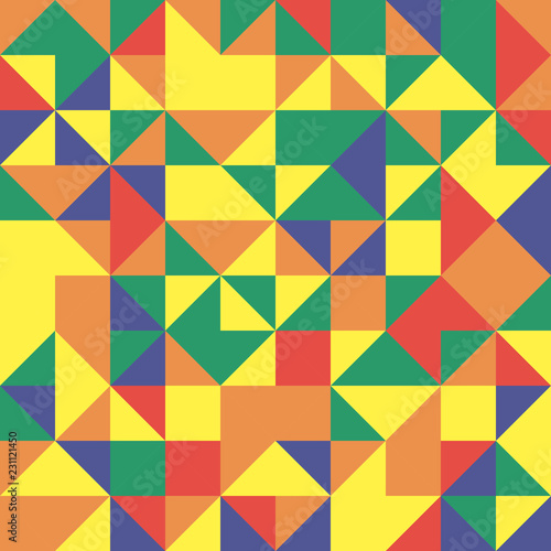Geometric pattern with colorful triangles. Geometric modern ornament. Seamless abstract background