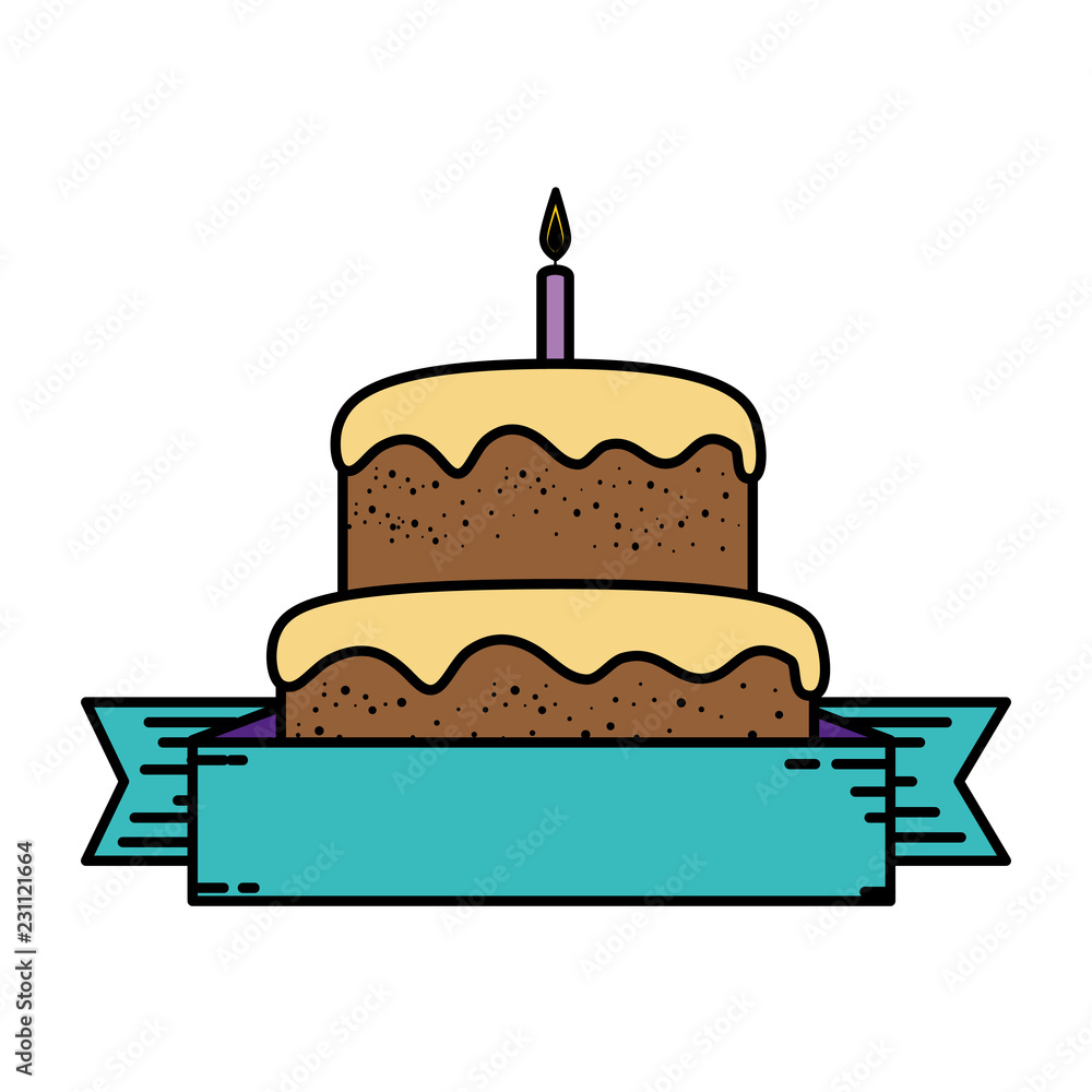 delicious cake with ribbon frame delicious cake with ribbon frame