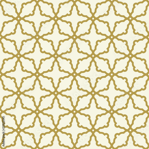 Seamless ornament in arabian style. Geometric abstract golden background. Pattern for wallpapers and backgrounds